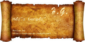 Ház Gergő névjegykártya
