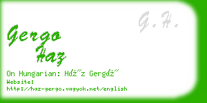 gergo haz business card